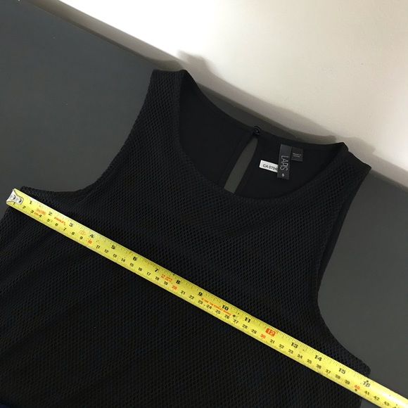 Lapis Black Lined Mesh Front Long Hi-Lo Tank Top - Picture 14 of 15